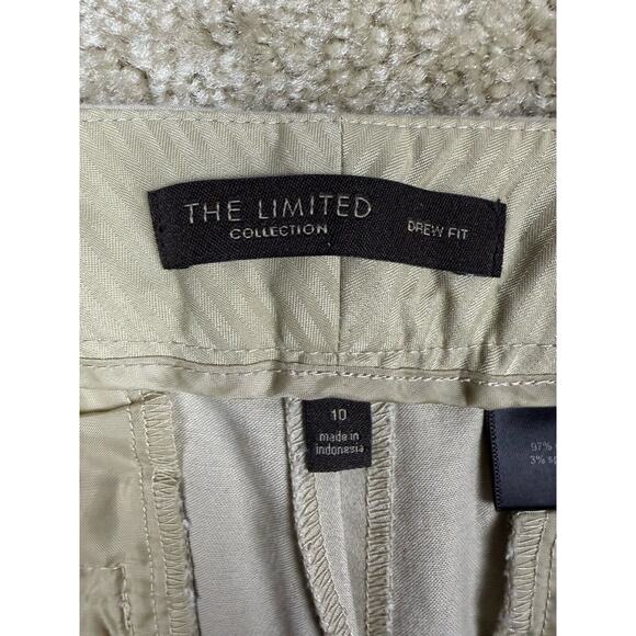 The Limited Sz 10 Drew Fit Cuffed Ankle Length Pants Beige Straight Leg B138 - Picture 6 of 16
